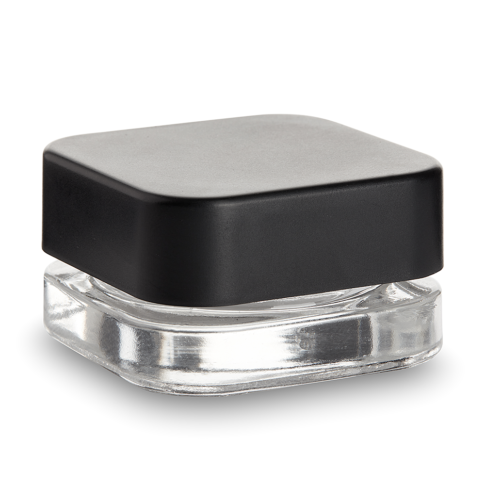 Black Plastic Lid Clear Base 9ml Square Concentrate Jar 0.41/unit - Image 2