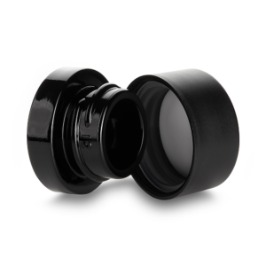 Black Plastic Lid black glass base 9ml round concentrate jar