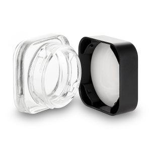 Black Plastic Lid Clear Base 9ml Square Concentrate Jar 0.41/unit