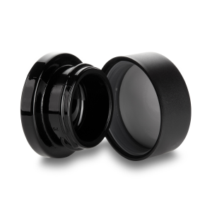 Black Plastic Lid Black Glass Base 5ml Round Concentrate Jar