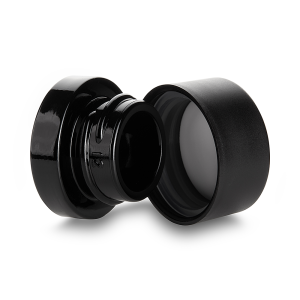 Black Plastic Lid black glass base 9ml round concentrate jar