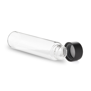 115ml CR glass tube wide mouth opening black lid