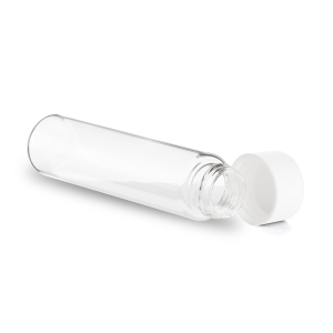115ml CR Glass Tube Wide Mouth Opening White Lid
